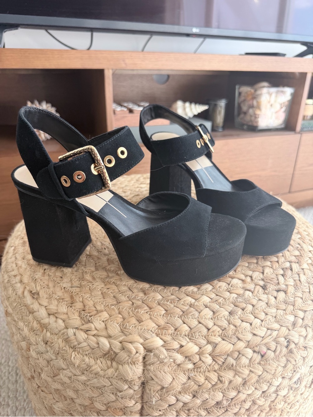 Dolce Vita Bobby Onyx Suede Platform Heels